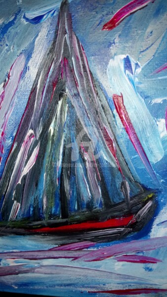 Painting titled "Le vaisseau fantome" by Tomy, Original Artwork, Oil