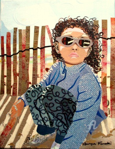 Collages intitulée "Audrey" par Maryse Konecki, Œuvre d'art originale, Collages