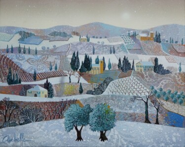 HIVER EN TOSCANE Peinture intitulée "HIVER EN TOSCANE" par Bernard Ambielle, Œuvre d'art originale