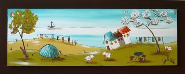 Peinture intitulée "la tente du fond du…" par Isabelle Weber, Œuvre d'art originale, Acrylique