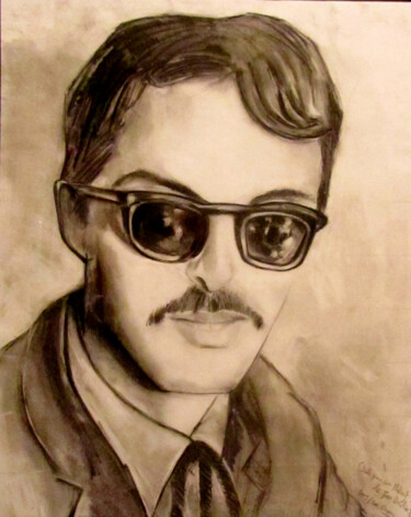 Dessin intitulée "Portrait de Jean." par Alain Lamy, Œuvre d'art originale, Fusain
