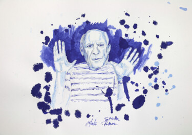 Peinture intitulée "Pablo picasso 25 oc…" par Stella Polare, Œuvre d'art originale, Encre
