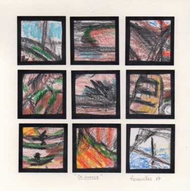 Dessin intitulée "On avance." par Jean-Bernard Fenouillas, Œuvre d'art originale, Pastel