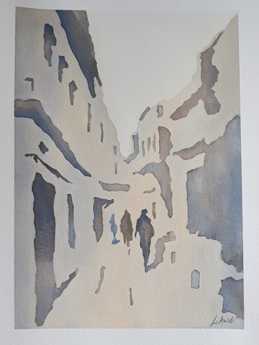 Pittura intitolato "Arabian street" da Leonardo Arieti, Opera d'arte originale, Acquarello