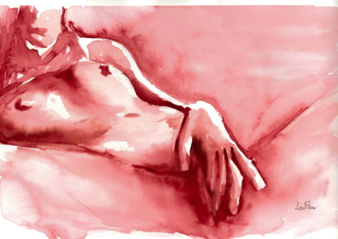Masturbation Painting titled "Masturbation" by Florian Leu, Original Artwork, Watercolor