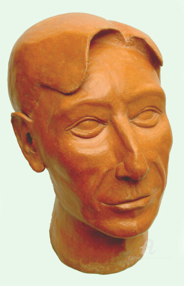 "Sculpture "Tête d'h…" başlıklı Heykel Carine Sarcie tarafından, Orijinal sanat, Terracotta