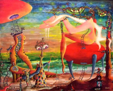 Peinture intitulée "Le Débarquement" par Andrej Platounov, Œuvre d'art originale, Huile