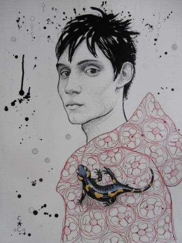 Peinture intitulée "encre" par Catherine Cornec, Œuvre d'art originale, Acrylique