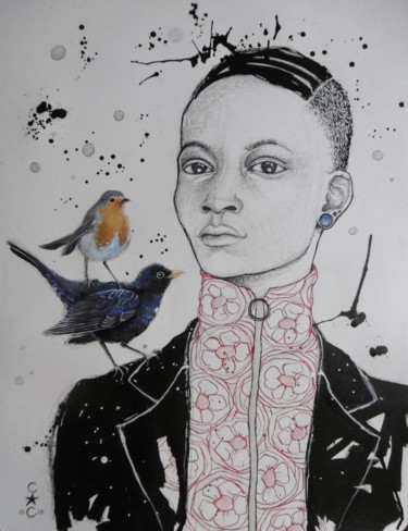 Peinture intitulée "encre" par Catherine Cornec, Œuvre d'art originale, Acrylique