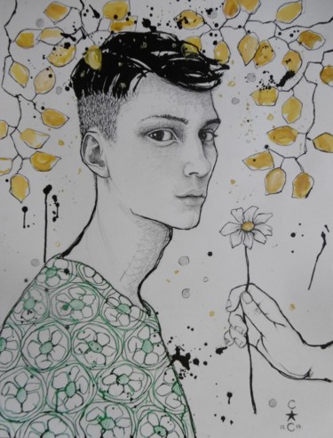 Peinture intitulée "encre" par Catherine Cornec, Œuvre d'art originale, Encre
