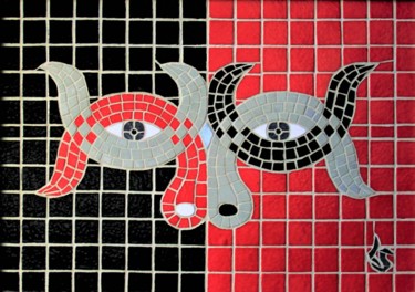 Sculpture intitulée "Mino-taure" par Severine Lembke, Œuvre d'art originale, Mosaïque