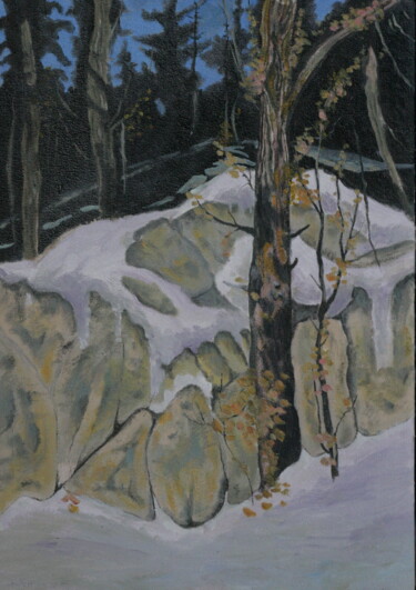Pintura intitulada ""The snow on the ro…" por Andrei Klenov, Obras de arte originais, Óleo