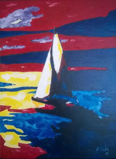 Peinture intitulée "Traversée" par Marc Felix, Œuvre d'art originale, Acrylique