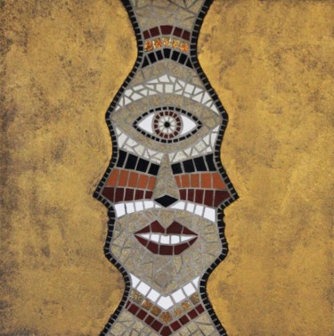 Sculpture intitulée "Prince africain" par Severine Lembke, Œuvre d'art originale, Mosaïque