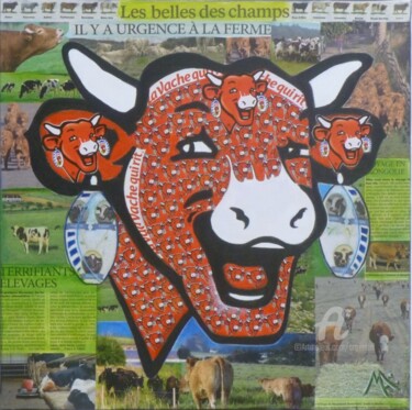 Peinture intitulée "La vache qui rit" par Marina Argentini, Œuvre d'art originale