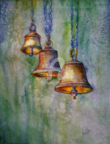 Pintura titulada "Campanas" por Benilde, Obra de arte original, Acuarela