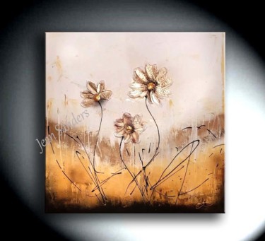 Jean Sanders - Bild Struktur Blumen fleurs 80x80cm Malerei mit dem Titel "Jean Sanders - Bild…" von Jean Sanders, Original-Kunstwerk, Acryl