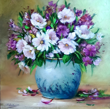 Peinture intitulée "tu15.jpg" par Chrispaint-Flowers, Œuvre d'art originale, Huile