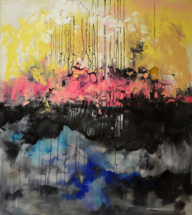 「Between layers」というタイトルの絵画 Zhanna Kondratenkoによって, オリジナルのアートワーク, オイル