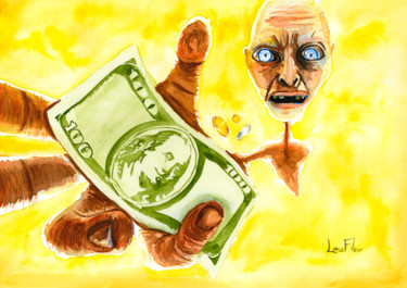 Painting titled "My precious" by Florian Leu, Original Artwork, Watercolor