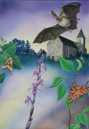 Peinture intitulée "Soir de printemps" par Bernard Domange, Œuvre d'art originale, Acrylique