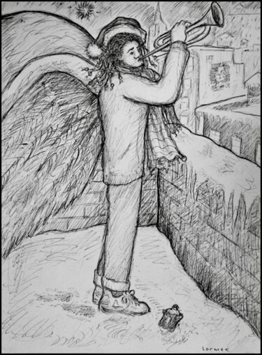 Dessin intitulée "kevin-larmee_Blue X…" par Kevin Larmee, Œuvre d'art originale