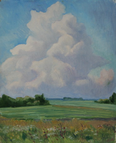 Schilderij getiteld "Clouds" door Valerii Klenov, Origineel Kunstwerk, Olie