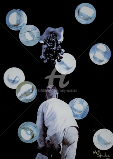 Collages intitulée "A. Artaud 3" par Nelly Sanchez, Œuvre d'art originale