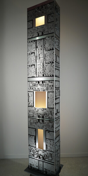 Design titled "boîte à cloner" by Luc Obukow, Original Artwork, Luminaire