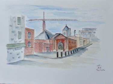 Peinture intitulée "The Old fruit marke…" par Véronique Crombé, Œuvre d'art originale, Aquarelle