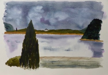 Peinture intitulée "Rosscarberry at nig…" par Véronique Crombé, Œuvre d'art originale, Aquarelle