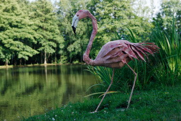 Sculpture intitulée "FLAMANT ROSE" par Gillsman, Œuvre d'art originale