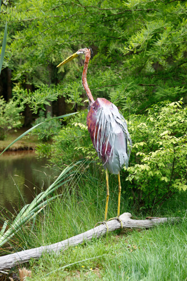 Sculpture intitulée "HERON POURPRE" par Gillsman, Œuvre d'art originale