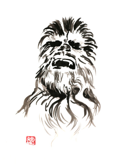 Σχέδιο με τίτλο "chewbacca" από Péchane, Αυθεντικά έργα τέχνης, Μελάνι