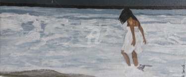 Peinture intitulée "jeune fille bord de…" par Brigitte Barcelo, Œuvre d'art originale, Acrylique