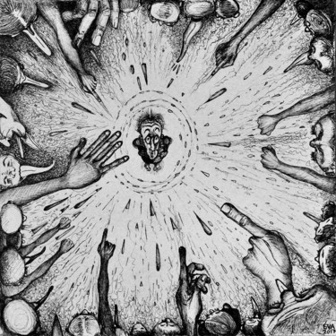 Dessin intitulée "parano1.jpg" par Eva Mifsud, Œuvre d'art originale, Encre