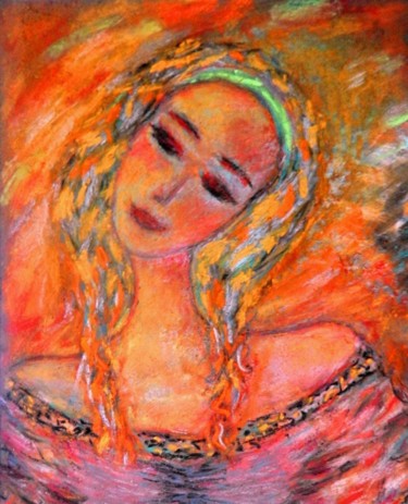 Pintura intitulada "Smile in August" por Lorenzina B, Obras de arte originais, Pastel Montado em Outro painel rígido