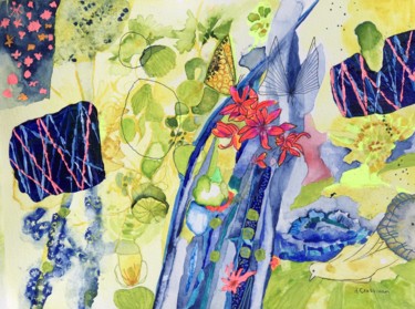 Painting titled "WARMTH" by Rebecca De Figueiredo, Original Artwork, Acrylic