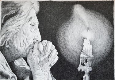 Dibujo titulada "Voló sin cuerpo" por Lacasa, Obra de arte original, Tinta