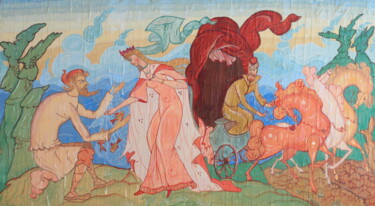 Pittura intitolato "Fishman" da Andrei Klenov, Opera d'arte originale, Tempera