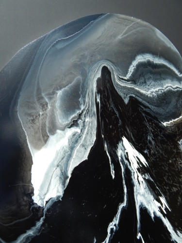 FULL MOON Painting titled "FULL MOON" by William Birdwell, Original Artwork, Airbrush Mounted on Wood Stretcher frame