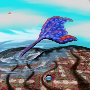 Digitale Kunst mit dem Titel "Surreale Ferne" von Manfred Hoppe, Original-Kunstwerk, Digitale Malerei