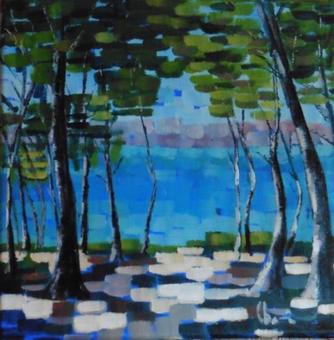 Peinture intitulée "Pinède" par Claude Bonnin, Œuvre d'art originale, Acrylique