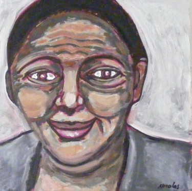Césaria Evora Peinture intitulée "Césaria Evora" par Nicolas Cavuoto, Œuvre d'art originale, Huile