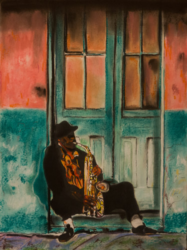 Peinture intitulée "Saxo" par Maryse Renault, Œuvre d'art originale, Acrylique