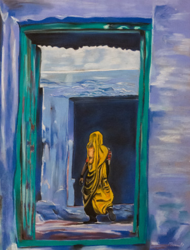 Dessin intitulée "Semelle de vent" par Maryse Renault, Œuvre d'art originale, Pastel