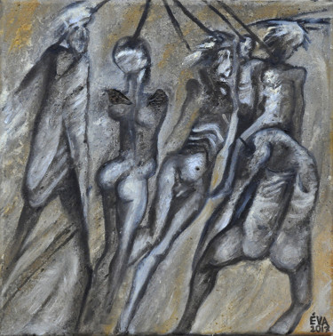 Peinture intitulée "2017- Corps suspend…" par Eva Mifsud, Œuvre d'art originale, Huile
