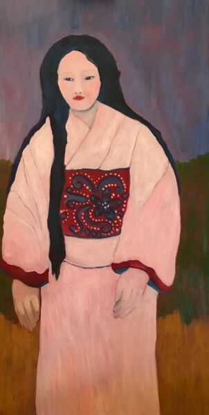 Painting titled "GEISHA no. 3" by Njoy, Original Artwork, Oil