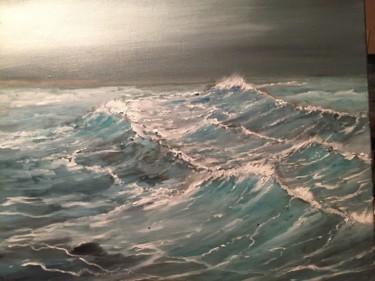 Peinture intitulée "Tempête Carmen" par André Kermorvant, Œuvre d'art originale, Huile