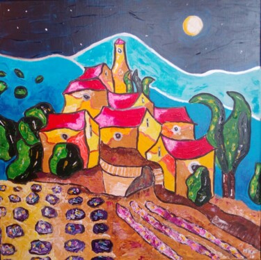 Peinture intitulée "Mon petit village." par Marc Felix, Œuvre d'art originale, Acrylique